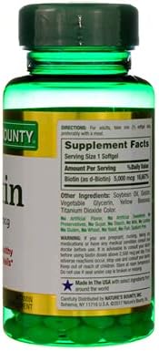 Nature's Bounty Biotin 5000 mcg Liquid Softgels 72 ea (Pack of 3)