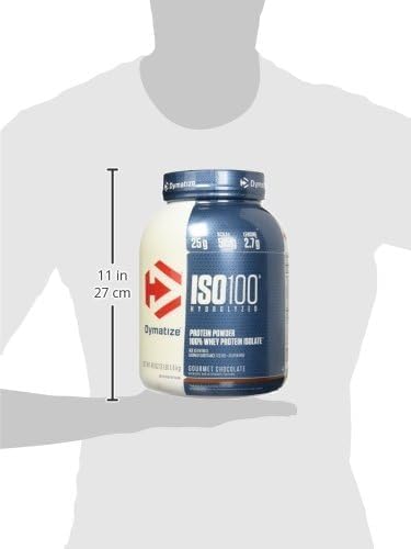 Dymatize ISO100 Hydrolyzed Protein Powder, 100% Whey Isolate Protein, 25g of Protein, 5.5g BCAAs, Gluten Free, Fast Absorbing, Easy Digesting, Gourmet Chocolate, 3 Pound