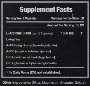 MHL L-Arginine for Men - 3200mg Maximum Strength Nitric Oxide Booster - Helps Blood Flow and Build Pure Protein - 60 Caps