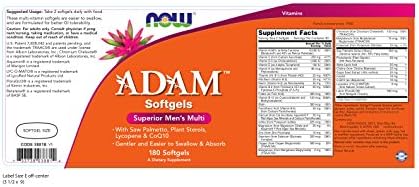 Now Foods ADAM Men's Multiple Vitamin, 180 Softgel (2 Pack)