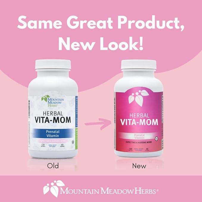 Mountain Meadow Herbs Vita-MOM - Herbal Prenatal Vitamins for Women: Unique Blend of Folic Acid, Vitamins, Iron & Herbs in Soft Gel Caps - 2-Month Supply (120 ct.)
