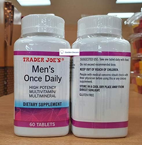 Trader Joe’s Men’s Once Daily High Potency Multivitamin/Multimineral 60 Tablets (Two Bottles)