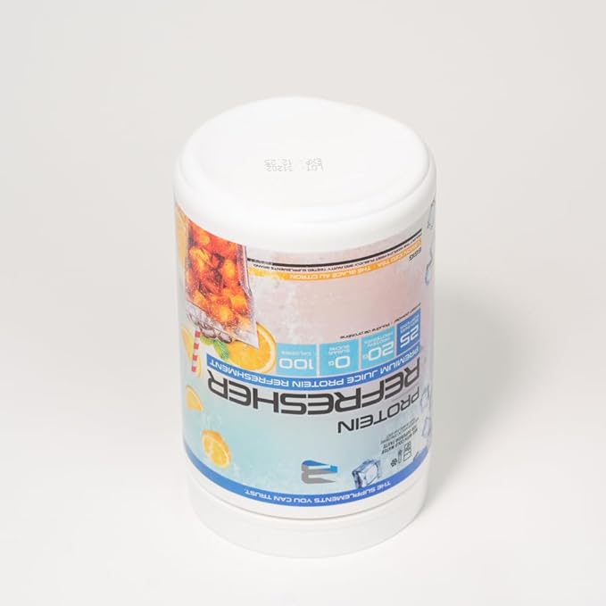 Protein Refresher (25 Servings) - Revolutionary Juice-Type Whey Protein Powder for Fitness, Bodybuilding, Gym, or for Bigger Protein Intake (25 Scoops, Lemon Iced Tea)