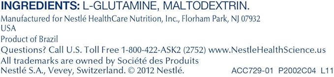 Glutamine Powder, Unflavored, 0.79 Oz Packet, 14 Pack