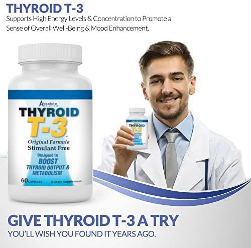 Fat Burning Metabolism Boosting Supplement, Thyroid T-3, 60 Capsules