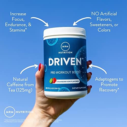 MRM Nutrition Driven Pre-Workout Powder | Mixed Berry Flavored | 125mg Caffeine | Pure Ingredients| Muscle + Hydration + Energy Blends | Performance Energy | Vegan + Gluten-Free | 29 Servings