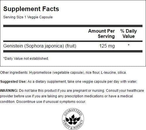 Swanson Soy-Free Genistein - Plant-Based Natural Supplement for Women - Comfort & Balance - (60 Veggie Capsules, 125mg Each)