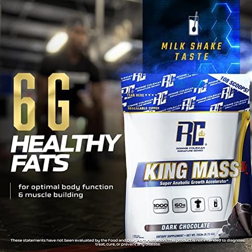 Ronnie Coleman Signature Series King Mass XL Mass Gainer Protein Powder, Muscle Gainer, 60g Protein, 180g Carbohydrates, 1,000+ Calories, Creatine and Glutamine, Cookies N' Cream, 20 Pound