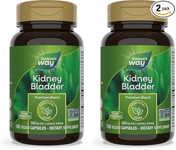 Nature's Way Kidney Bladder, Traditional Herbs Supplement, 900mg Per Serving, 100 Vegan Capsules (Pack of 2)