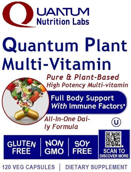 QNL Quantum Plant Multi-Vitamin - Complete Multivitamin - Immune Support for Adults - Natural Multivitamin for Men & Women - 120 Plant-Source Capsules