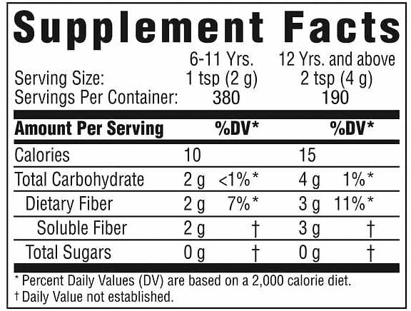 Benefiber Fiber Supplement Powder 190 Servings - Sugar Free- Grit Free 722 grams (25.5 oz.)