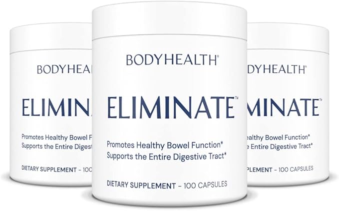 BodyHealth Intestinal Cleanse - Eliminate, Colon Cleanser Detox, Gentle Laxative Pills and Bowel Flush Constipation Relief for Adults, Body Cleanse for Colon Health and Clean Gut (100 Capsules)