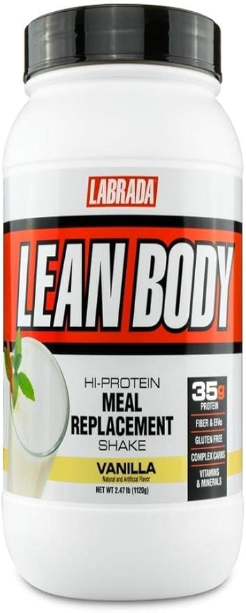 Labrada Nutrition Lean Body Hi-Protein Meal Replacement Shake, Vanilla, 2.47-Pound Tub Packaging May Vary