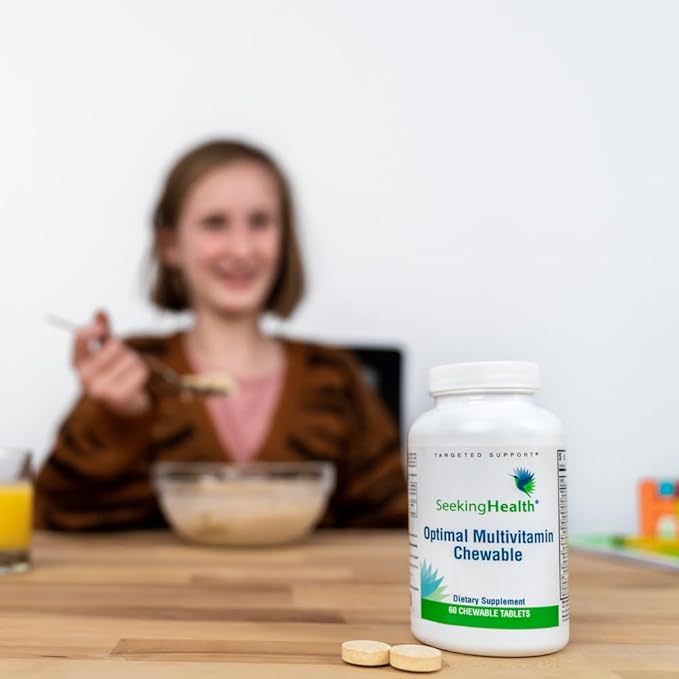 Seeking Health Optimal Multivitamin Chewable - Immune Support Supplement with L-5-MTHF, Vitamin B12 & Vitamin D3 - Multivitamin with Antioxidant Ingredients for Energy Production Support - 60 Tablets