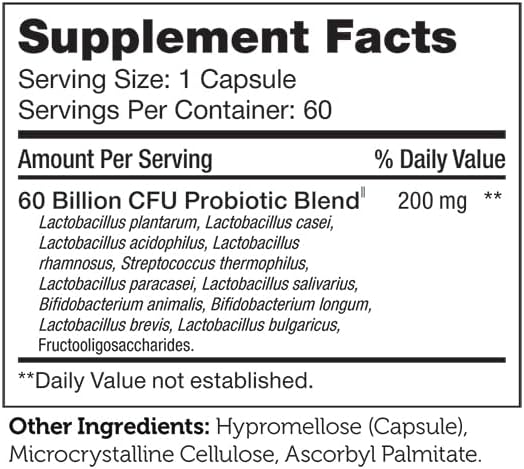 Zahler BioDophilus High Potency Probiotic Formula 60 Billion Live & Active CFUs - 60 Capsules