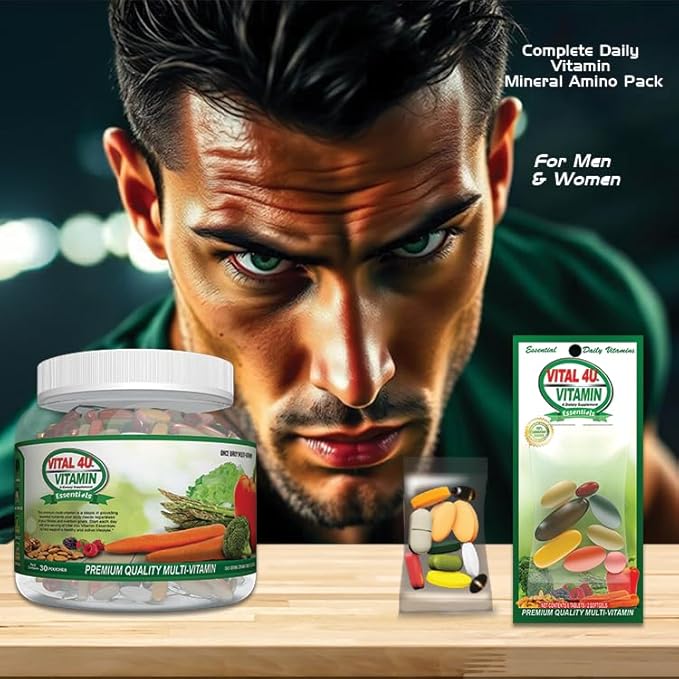 VITAL 4U® Vitamin Essentials - Daily Multivitamin for Both Men and Women, Immune Support, Multimineral Formula - 30 Servings
