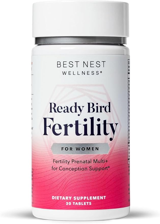 Best Nest Wellness Women's Fertility - Daily Multivitamin for Pregnancy Support - Supplement with Methylated Vitamins Aids Conception - Nutritional Supplement with Ashwagandha & Folate - 30 Tablets