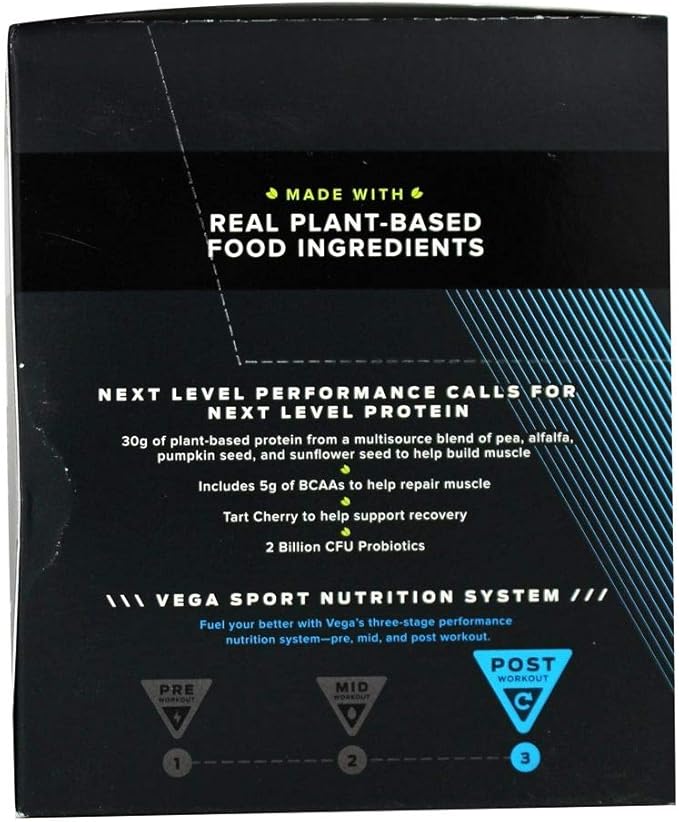 Vega Sport Premium Vegan Protein Powder, Vanilla - 30g Plant Based Protein, 5g BCAAs, Low Carb, Keto, Dairy Free, Gluten Free, Non GMO, Pea Protein for Adults, 12 x 1.6 oz Sachets (Packaging May Vary)