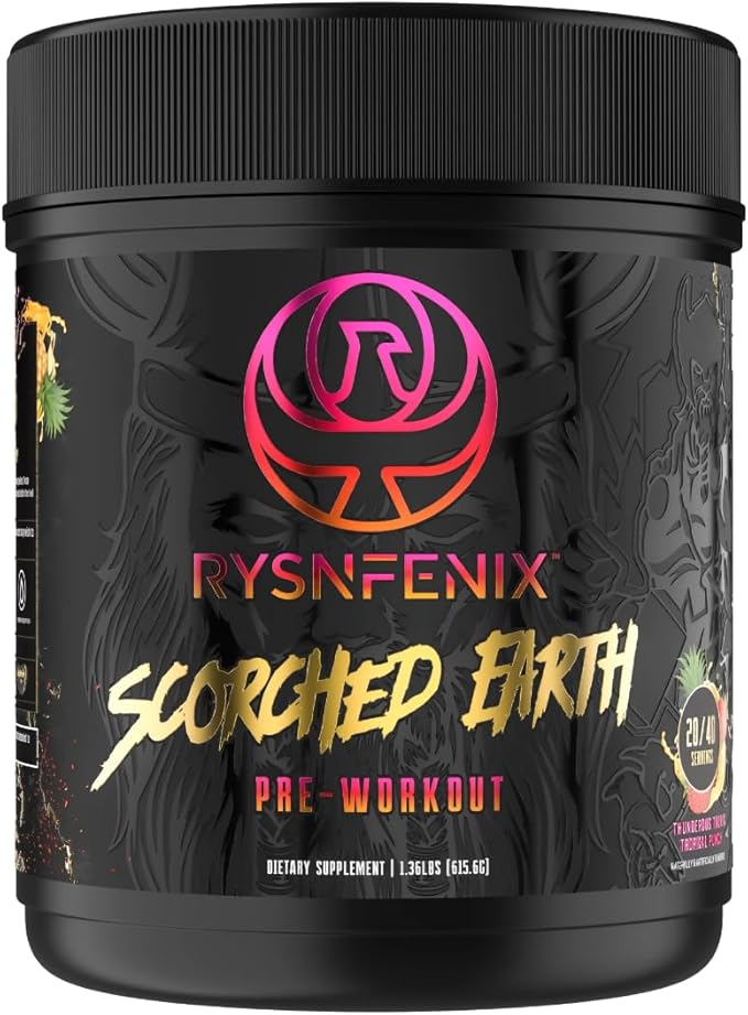 Scorched Earth Pre Workout Powder - Energy & Focus with Dual-Source Caffeine, Nootropics | Pumps from Citrulline, Beta Alanine, Nitrosigine®, GlycerPump™ (Tropical Punch)