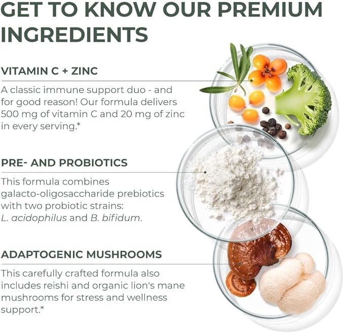 Primal Harvest Primal Immune Defense 10-in-1 Immune Defense Supplement: with 7 Billion CFU Probiotics, Zinc, Vitamins C, B6, D3, K2 - Immune Boosters for Adults 60 Capsules (1 Pack)