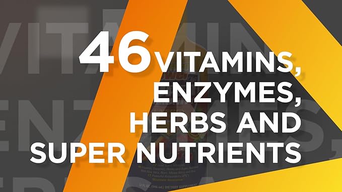 Liquid Vitamin Turbo Power Plus: 47 Vitamins, Enzymes, Vitamin D3, Vitamin A, Vitamin C, and Zinc for Men, Women, Teens, and Kids