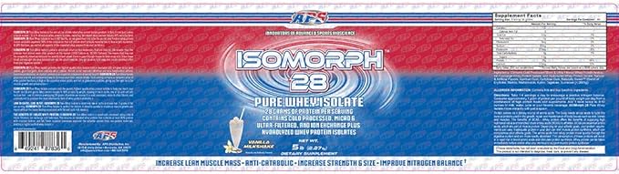 APS Nutrition Isomorph Protein Powder Supplement | Whey Protein Isolate | Ultra- Filtered | 28g Protein | Vanilla Milkshake, 5 Pound (Pack of 1)