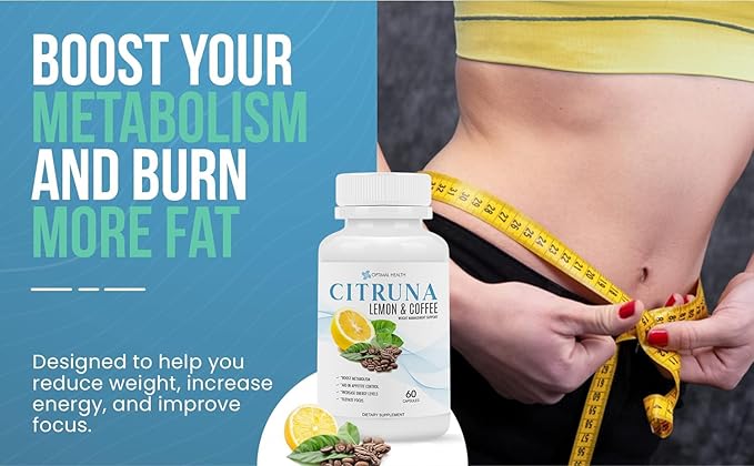 Lemon and Coffee Fat Burner - for Men and Women - Burn Fat, Boost Metabolism, Increase Energy Levels, Aid in Appetite Control, Elevate Focus - 60 Capsules