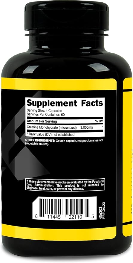 Primaforce Creatine Monohydrate Capsules - 240 Capsules, 3,000mg per Serving, Gluten Free and Non-GMO