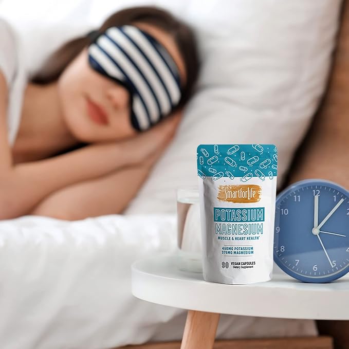 SMART FOR LIFE Potassium Magnesium Supplement – High Absorption Magnesium Complex – 90 Vegan Capsules - Magnesium and Potassium Supplement for Vascular Health, Magnesium for Leg Cramps and Sleep 90 ct