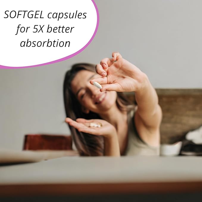 Premium Biotin 5,000 mcg with Collagen, Keratin, Hyaluronic Acid, Vitamin A, D3, B-Complex & Coconut Oil. Beauty Complex for Hair Growth, Nails, Skin. for Men & Women. 60 Softgels