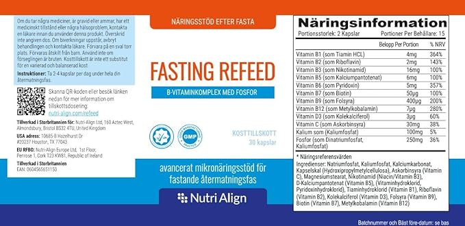 Nutri-Align Fasting Refeed Multivitamin | 30 Fasting Multi Vitamin Capsules | Multivitamin for Men & Women | Vitamin B Complex, Phosphorus & Vitamin D & C Fasting Multivitamins | Gluten Free