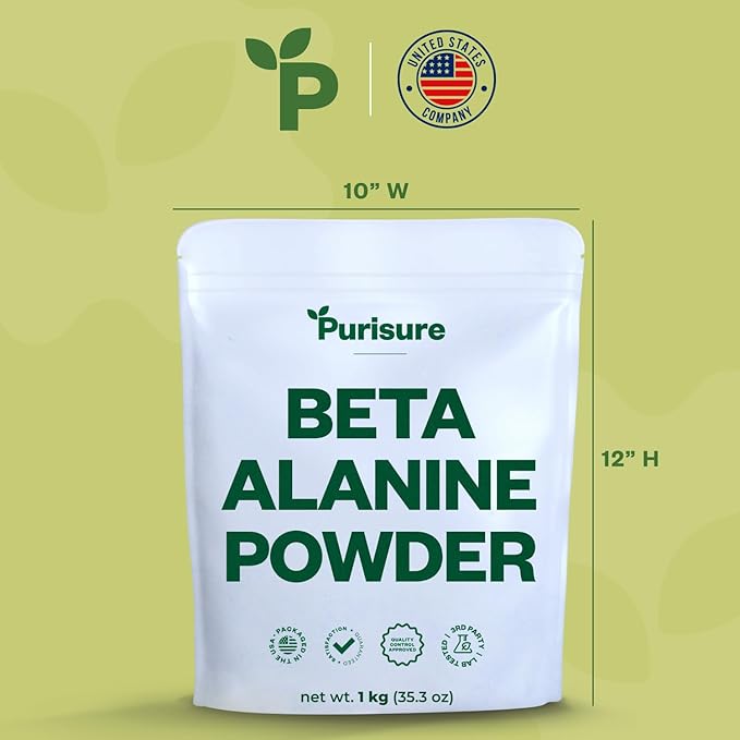 Beta Alanine Powder 1kg, Pure Beta Alanine Pre-Workout Supplement for Sustained Energy, Beta Alanine Pre Workout Powder for Men and Women, Alanine Supplement for Endurance, 1,334 Servings