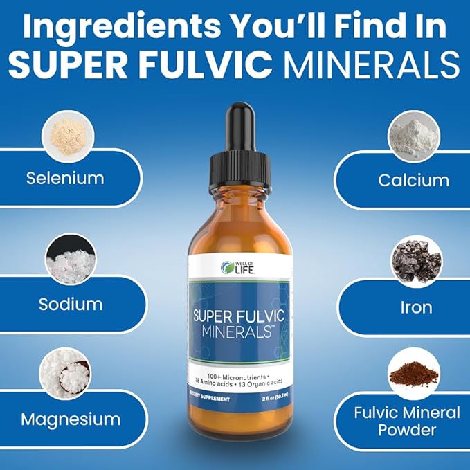 Super Fulvic Minerals: Herbal Detox - 2 oz. | 128 Servings. Nutrient-Rich Formula for Enhanced Absorption, Gut Health Support, and Antioxidant Protection. Made in USA.