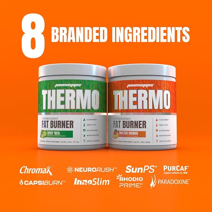 PROSUPPS Thermo Fat Burning Thermogenic Powder - Weight Management and Pre Workout - Energy, Mood, Appetite Control (Molten Mango)