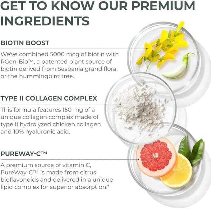 Primal Harvest Hair Growth Vitamins, 2 Pack - 120 Pills, Natural Hair Regrowth, Thickening, and Supplement for Men & Women with Biotin & Zinc