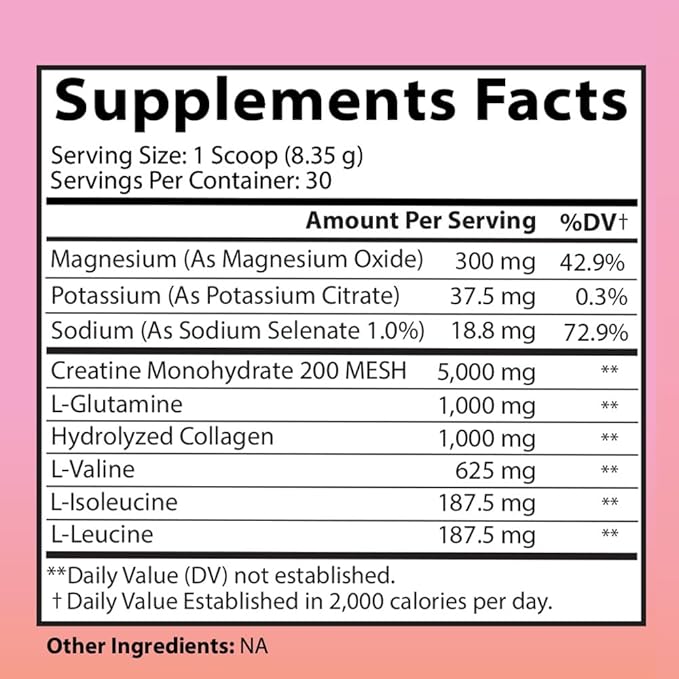 Creatine Monohydrate Powder for Women, Complex w. 5G Creatina per Serving + Glutamine, Collagen, BCAAs & Hydration Blend Energy, Muscle + Glute Builder, Unflavored 2-Pack (60 Servings)