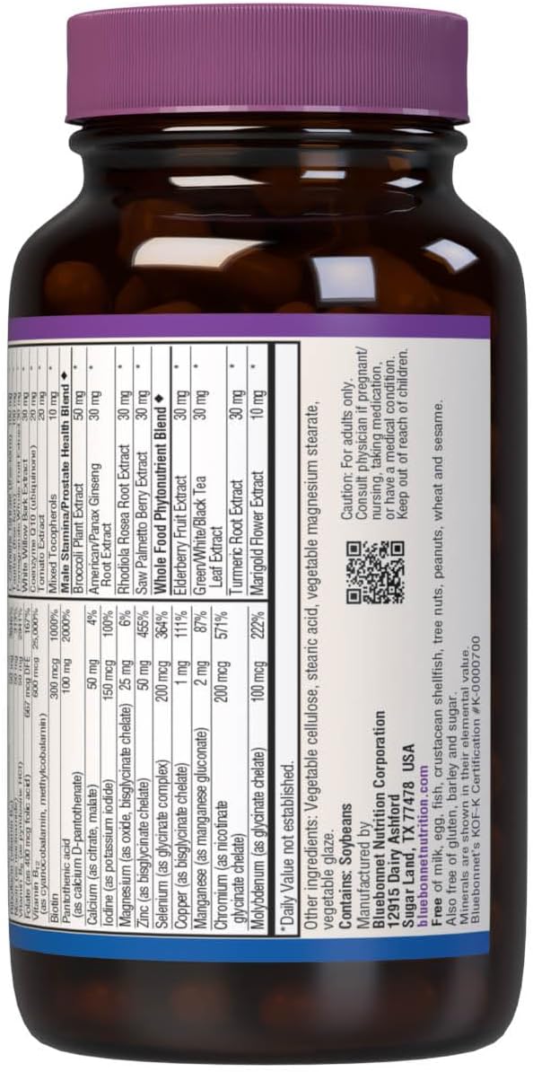 Bluebonnet Nutrition Men's Choice Whole Food-Based Multiple for Men 18-49, 90 Count