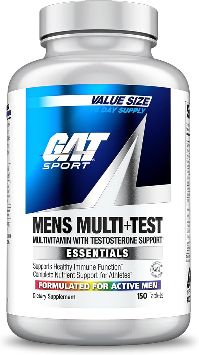 GAT SPORT Men's Multi + Test, Premium Multivitamin Tablets (150 Count)