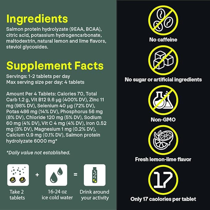 UNBROKEN Amino Energy Tablets with All 9 EAA & BCAA Amino Acids in Free-Form, Amino Acids Supplement for Faster Recovery & Less Muscle Soreness, Post & Preworkout for Men & Women,10 Serv. Lemon/Lime.