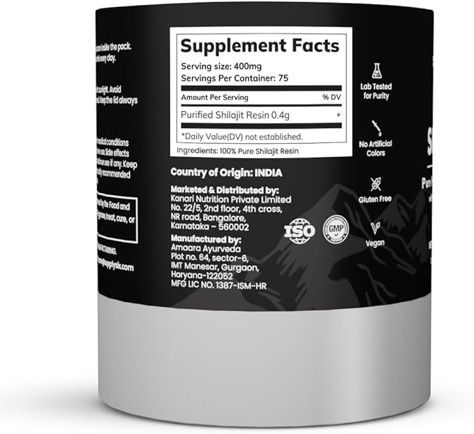 Pure Himalayan Shilajit Resin | Gold Grade 100% Shilajit Supplement for Men & Women| Lab Tested with 85+ Trace Minerals, 75% Fulvic Acid for Energy Boost, Focus & Immunity (75 Servings)