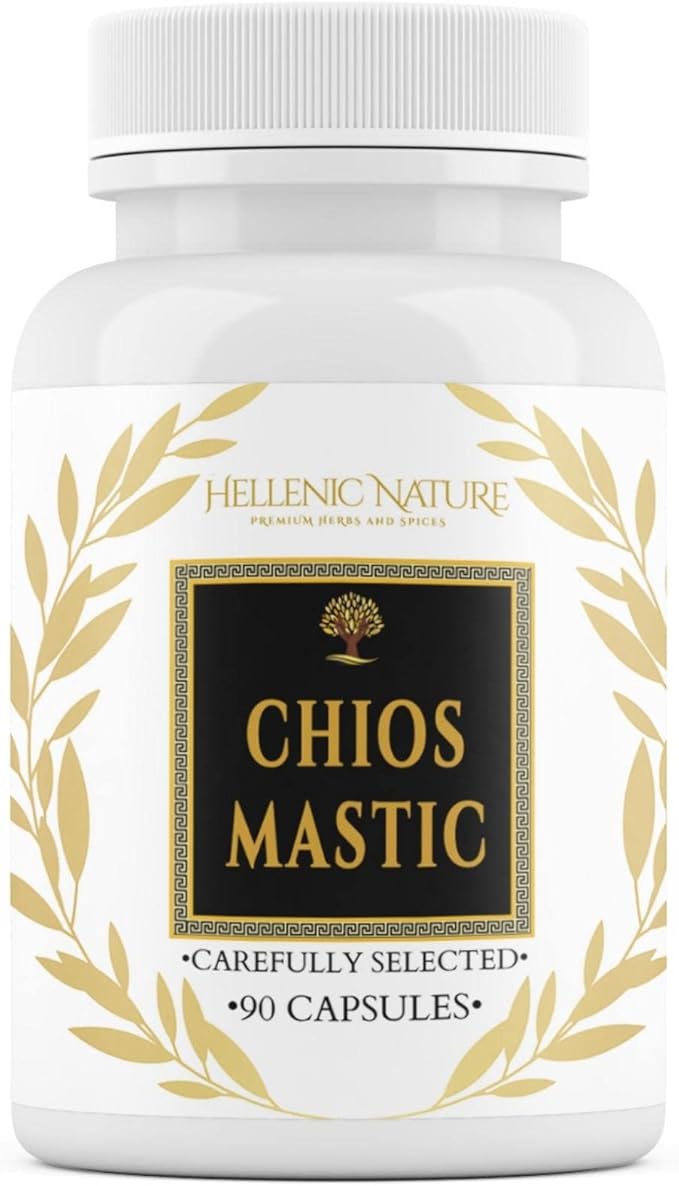 Premium Chios Mastic Natural SUGARLESS Gum Capsules - Especially Selected to Improve Health - Vegan Breath Care, Organic, No Carb Diet, H Pylori