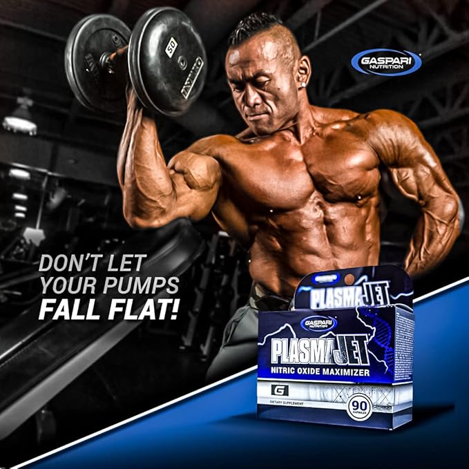 Gaspari Nutrition PlasmaJet, Legendary N.O. Nitric Oxide Maximizer, Increased Lean Mass and Strength, Maximum Vascularity and Vasodilation, 90 Capsule