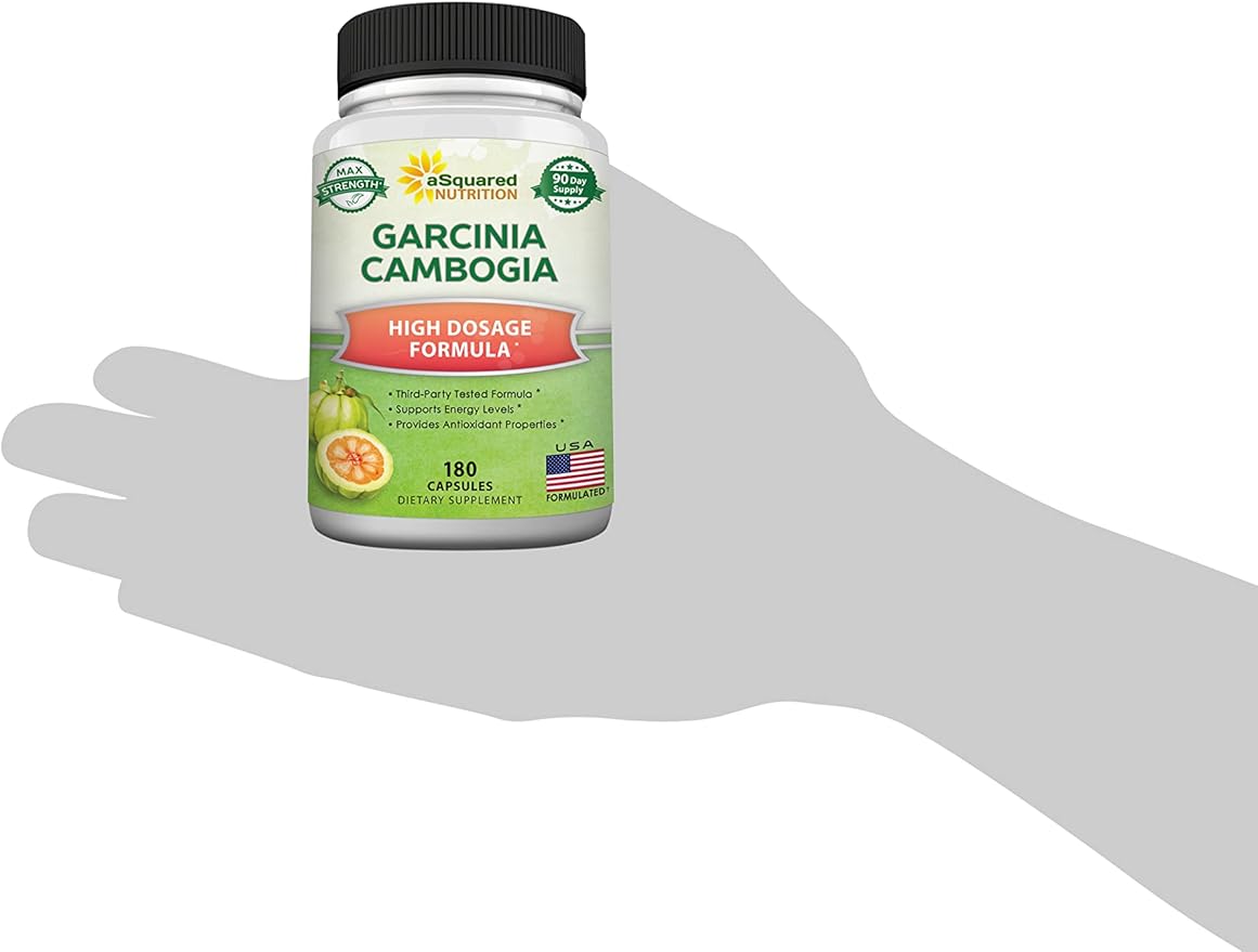 aSquared Nutrition Garcinia Cambogia 1600mg-180 Capsules-Natural Pure Extract Pills for Brain Health- Standardized Ultra HCA & Garcinia Cambogia Supplement Alternative to Gummies, Drops, Tea & Powder