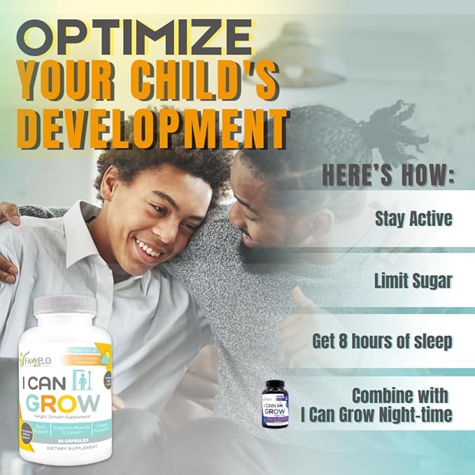 I Can Grow Height Growth Supplement for Kids 10+ & Teens | Height Growth Maximizer for true height | Kids Vitamins Multivitamin and Height Development | Heightener Supplement | l Arginine Supplements