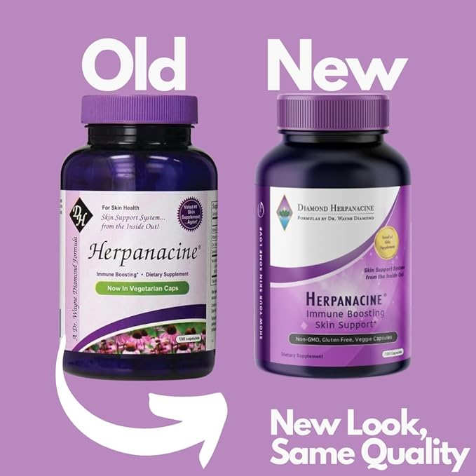 Diamond Herpanacine Natural Skin Care and Immune Support - Vitamins to Help Clear Skin - Complete Skin and Immune System Support from the Inside Out - Made with Natural Ingredients - (200 Count)