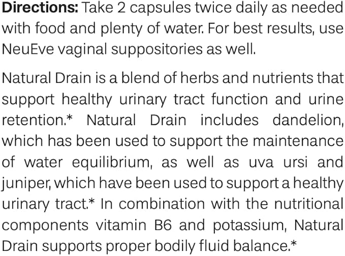 NeuEve Urine Control with Natural Drain Daily Supplement | Helps Reduce Urine Retention, Supporting a Healthy Urinary Tract