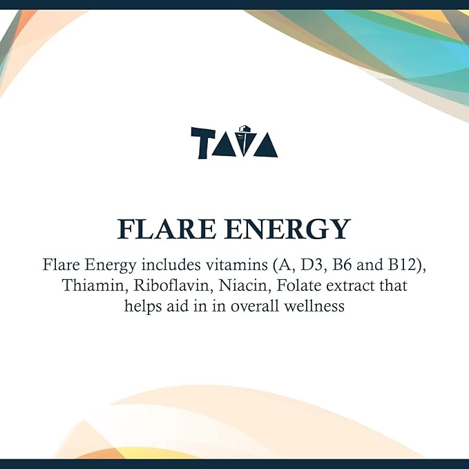 TAVA Energy Supplements, 30 Capsules. Ramp up Your Day Flare Energy Supplement Increase Muscle Growth - Vitamin Supplements to Help Maintain Focus and Mental Energy.