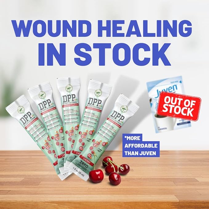 Nutritional Designs DPP Dipeptide Power Liquid Collagen & Whey Protein Supplement, Sugar-Free, Promotes Healthy Skin & Hair for Men & Women, Cherry, Single Serve Packet, 1 oz (25 Packets)