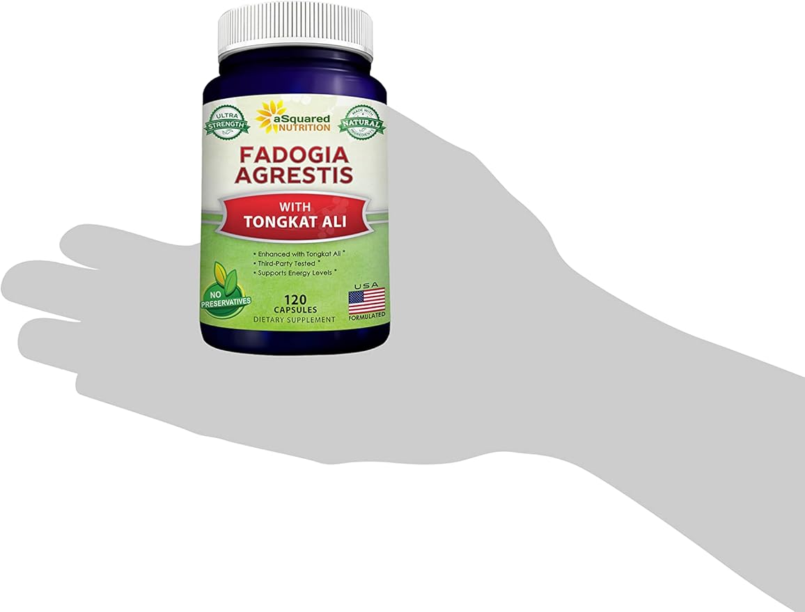 aSquared Nutrition Fadogia Agrestis 1000mg & Tongkat Ali 400mg - 120 Capsules - Fadogia Agrestis Extract Supplement and Powder Complex Pills