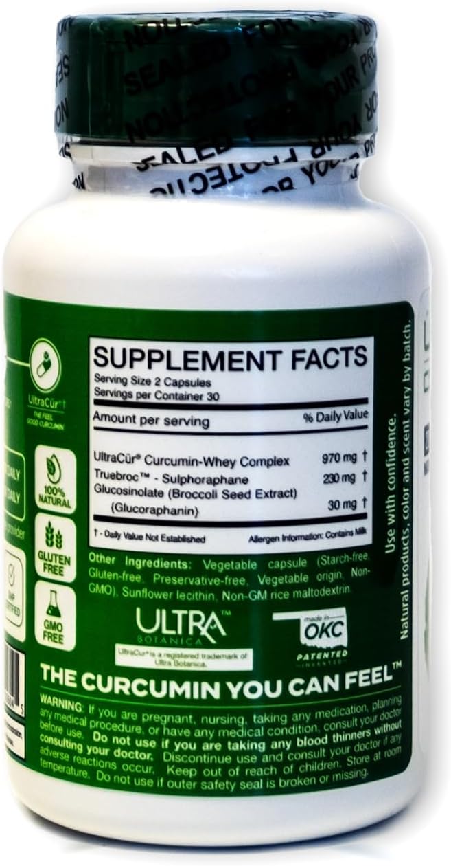 Detoxification Supplement | Broccoli Seed Extract & LPS Curcumin, Sulforaphane Glucoraphanin | Nutritional Supplement, Liver Support, Antioxidant Supplement, Fast Absorption | 60 Veg Capsules